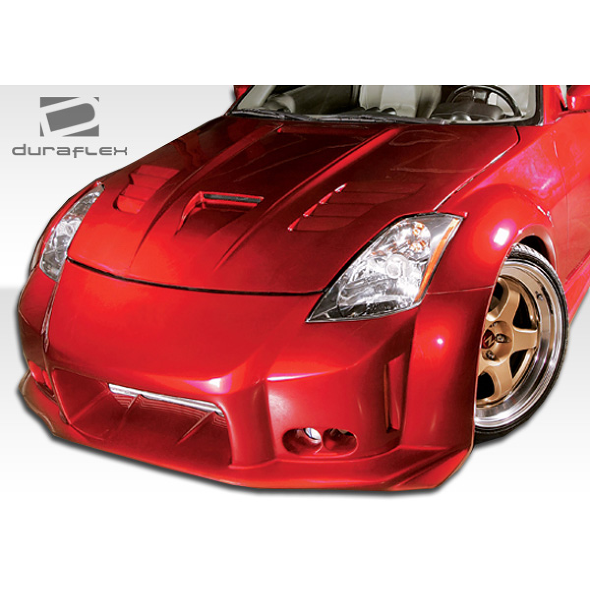 Modify your Nissan 350Z 2003 with our Exterior/Complete Body Kits - Frontal view of car focusing on body kit