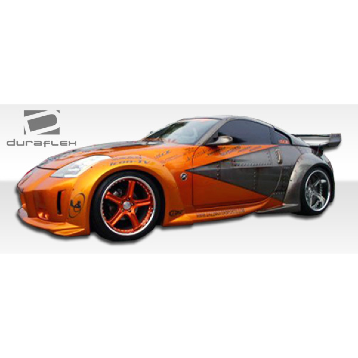 Modify your Nissan 350Z 2003 with our Exterior/Complete Body Kits - Side angle view of body kit on Nissan 350Z