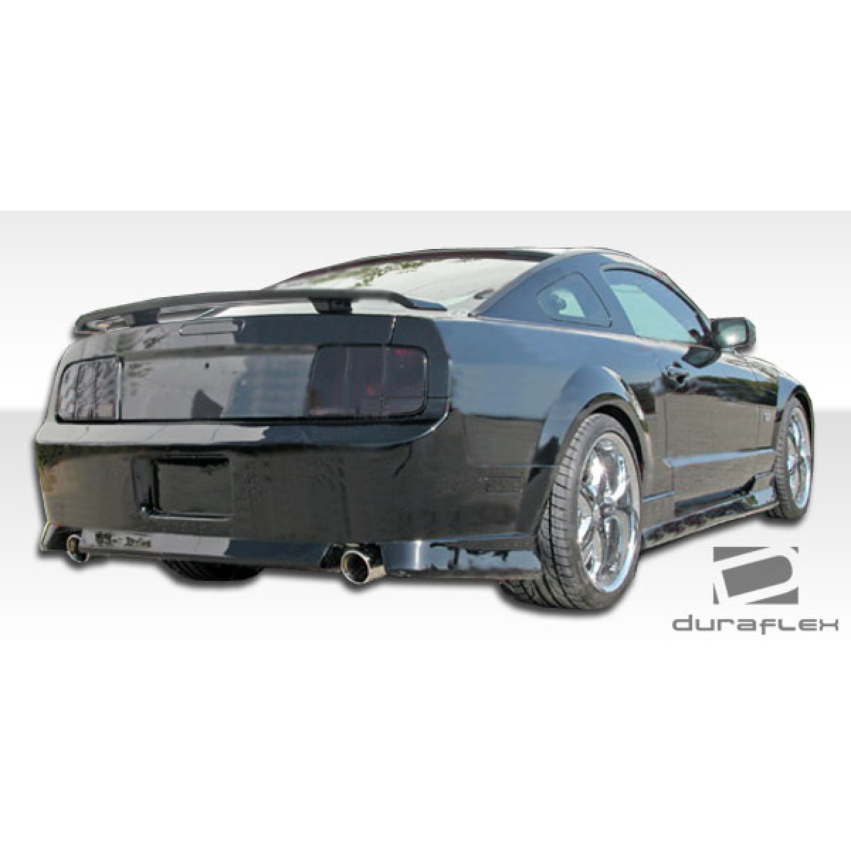 Modify your Ford Mustang 2005 with our Exterior/Side Skirts - Rear angle showing side skirts on Mustang