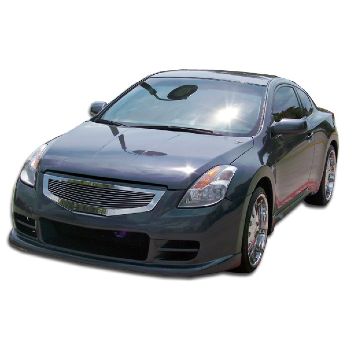 Modify your Nissan Altima 2008 with our Exterior/Front Bumpers or Lips - Front angle view of the vehicle and bumper