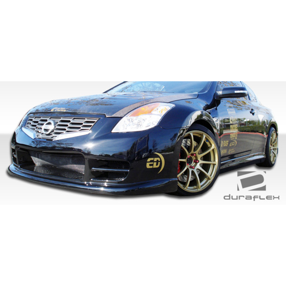 Modify your Nissan Altima 2008 with our Exterior/Front Bumpers or Lips - Part viewed at a low angle from the front