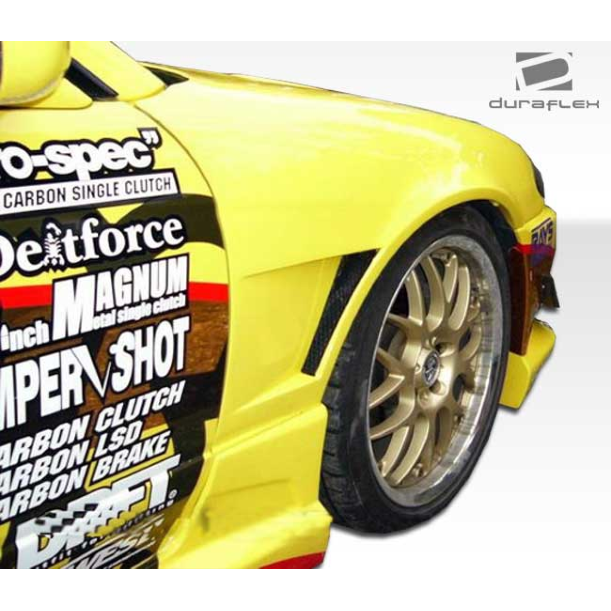 Modify your Nissan 240SX 1989 with our Exterior/Complete Body Kits - Image shows yellow Nissan 240SX angle from front