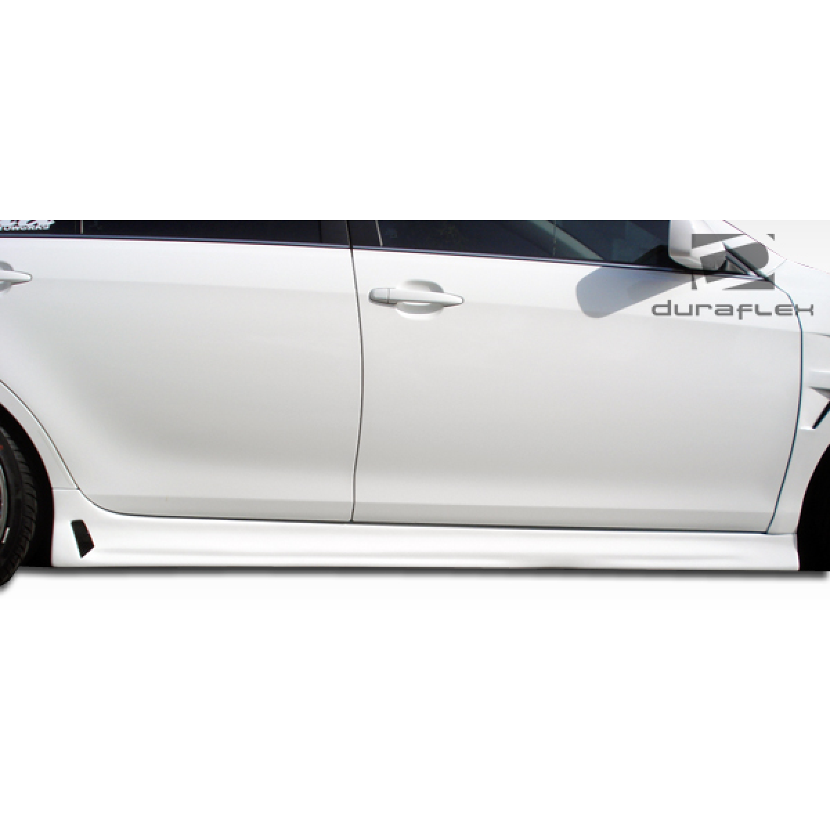 Modify your Toyota Camry 2007 with our Exterior/Complete Body Kits - Side angle view of part on white vehicle