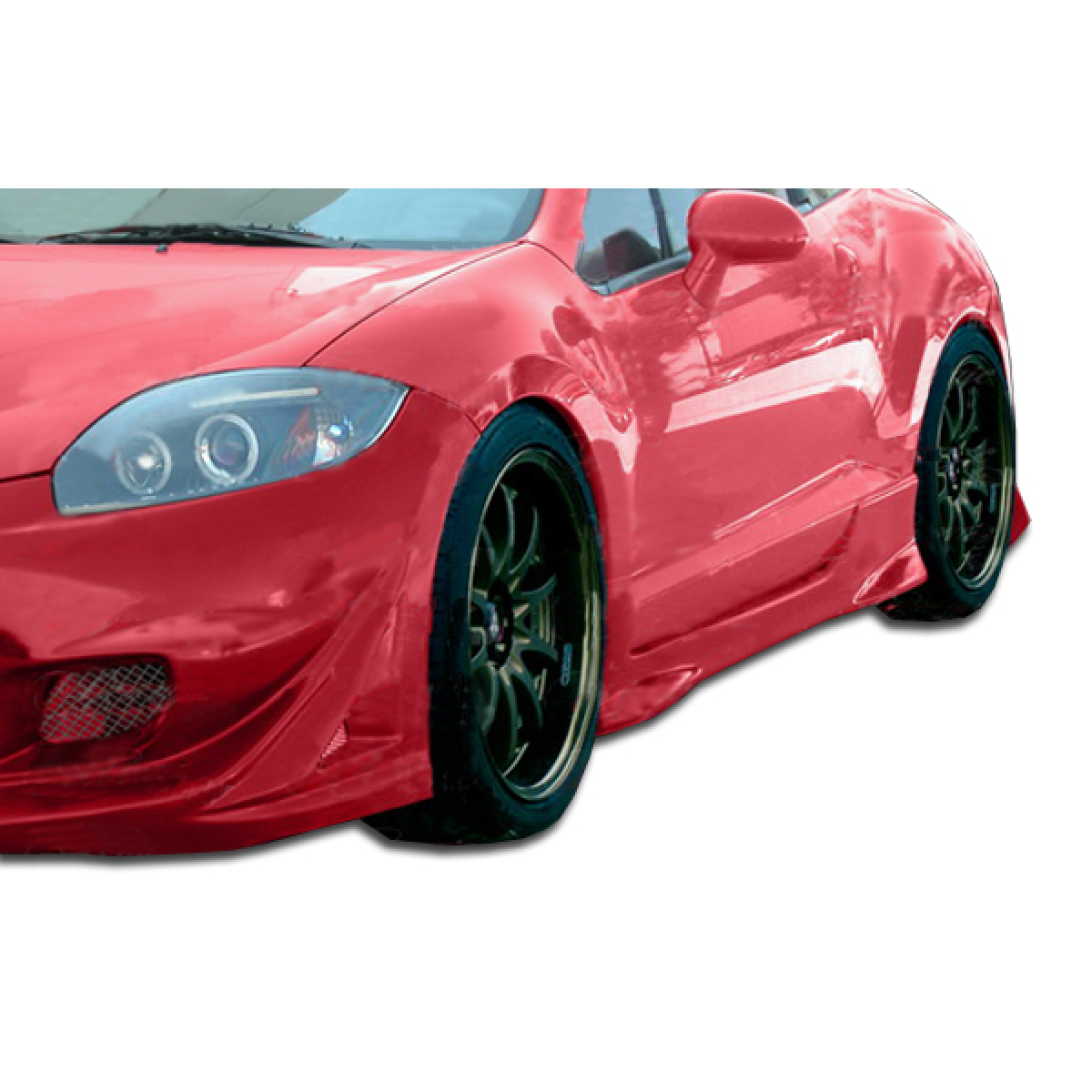 Modify your Mitsubishi Eclipse 2006 with our Exterior/Side Skirts - Image shows side view of vehicle part from front angle