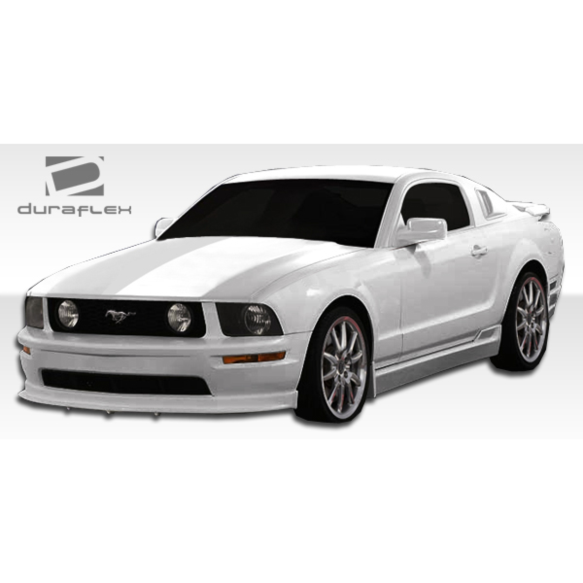 Modify your Ford Mustang 2005 with our Exterior/Side Skirts - Front angle view of the Mustang part