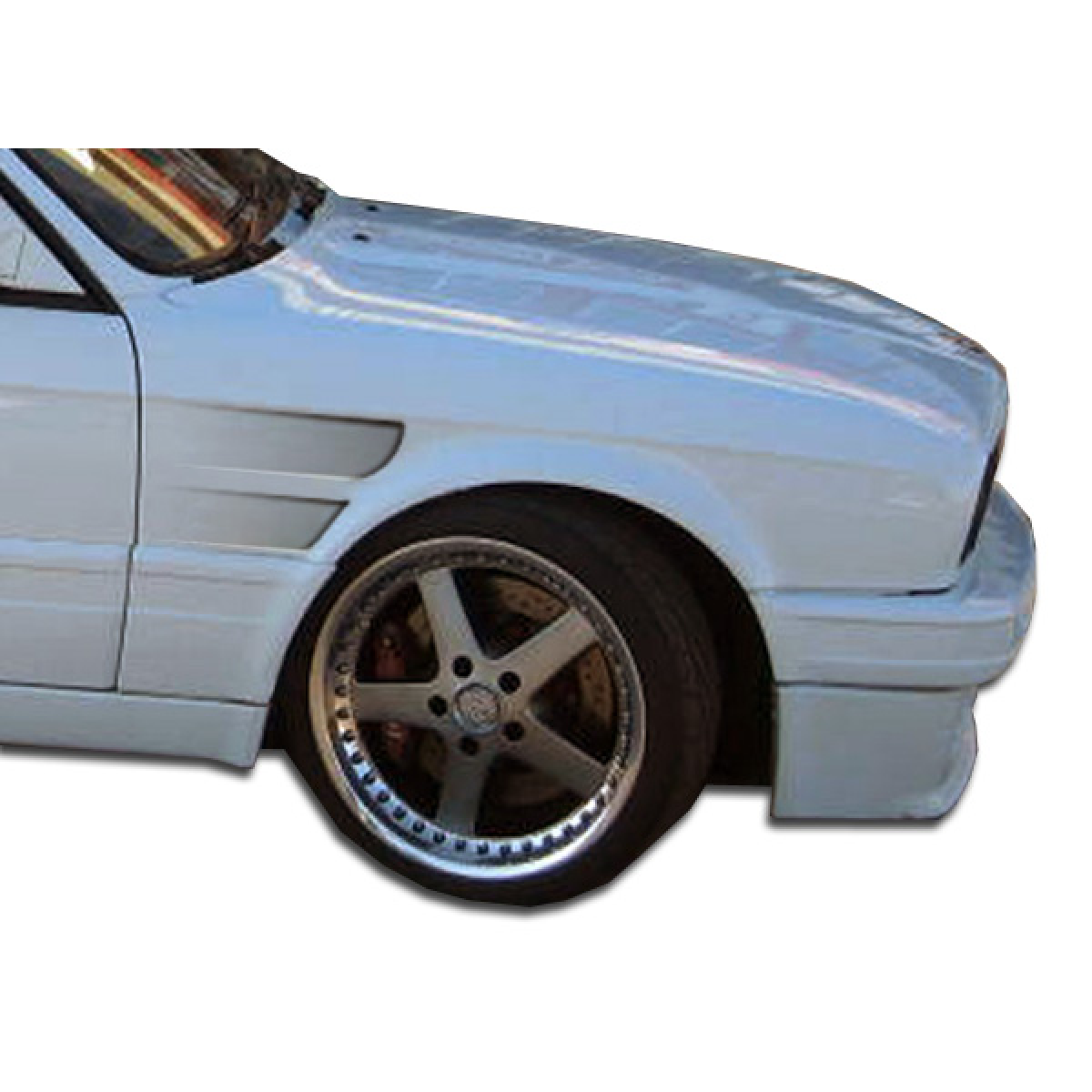 Modify your BMW 3-Series 1984 with our Exterior/Fenders - Front angle view of vehicle fender and wheel