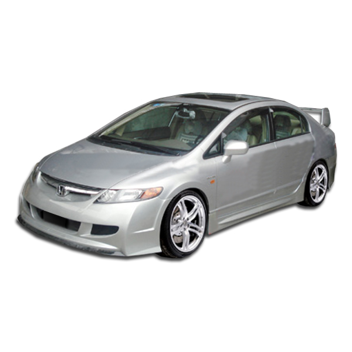 Modify your Honda Civic 2006 with our Exterior/Complete Body Kits - Front angle view of a Honda Civic