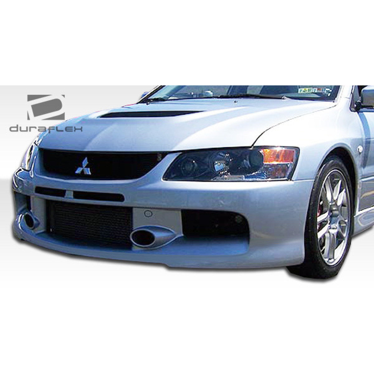 Modify your Mitsubishi Evolution 2003 with our Exterior/Front Bumpers or Lips - Front angle showing bumper design and details