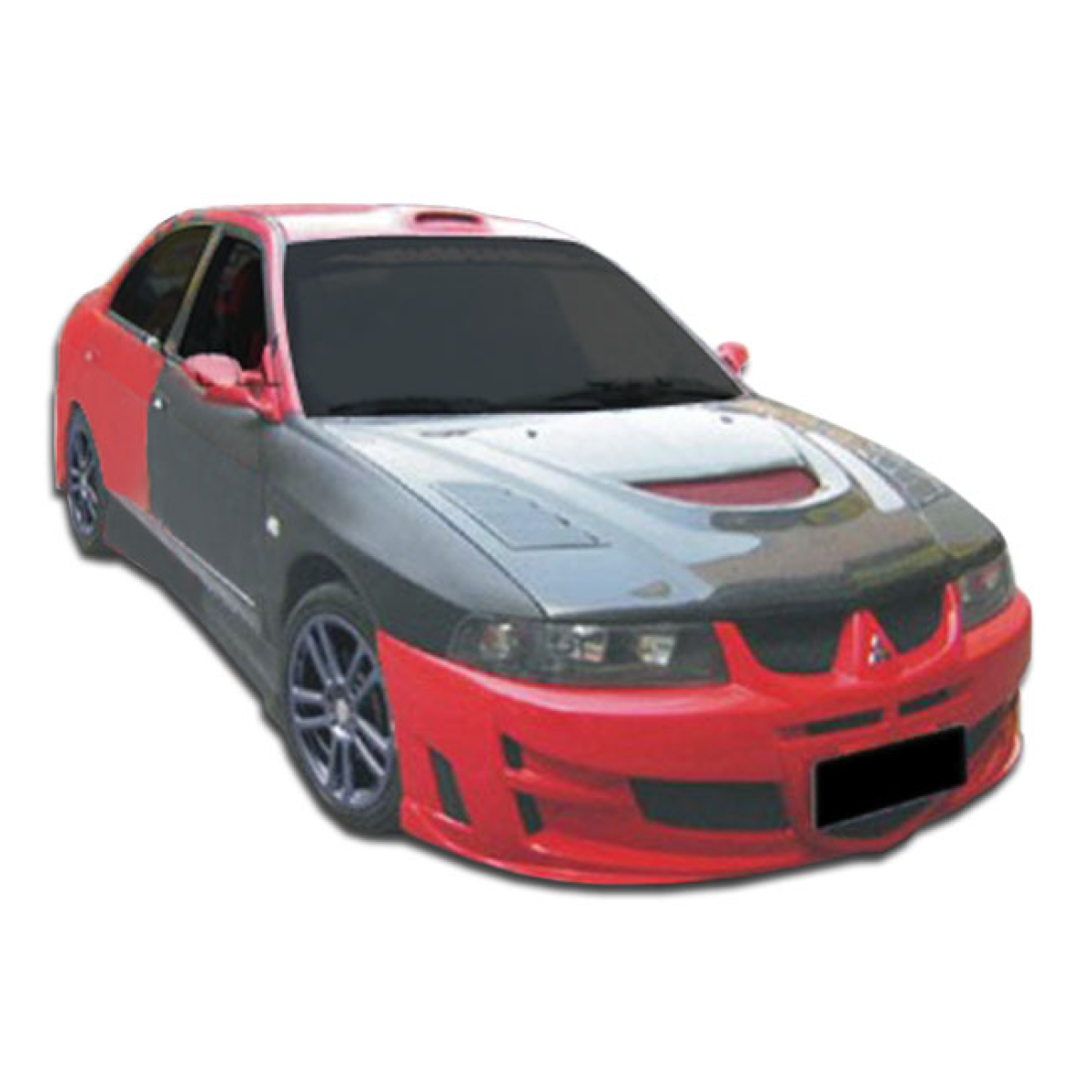 Modify your Mitsubishi Mirage 1997 with our Exterior/Front Bumpers or Lips - Front angle view of the 1997-2001 Mitsubishi Mirage