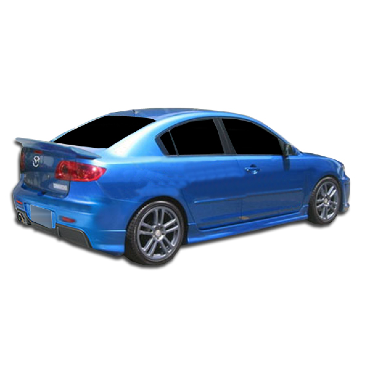 Modify your Mazda 3 2004 with our Exterior/Side Skirts - Side angle view of the vehicle