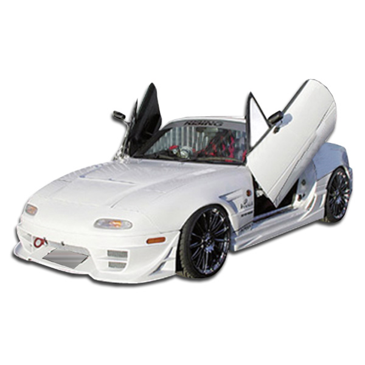 Modify your Mazda Miata 1990 with our Exterior/Front Bumpers or Lips - Front view angle of a modified Mazda Miata