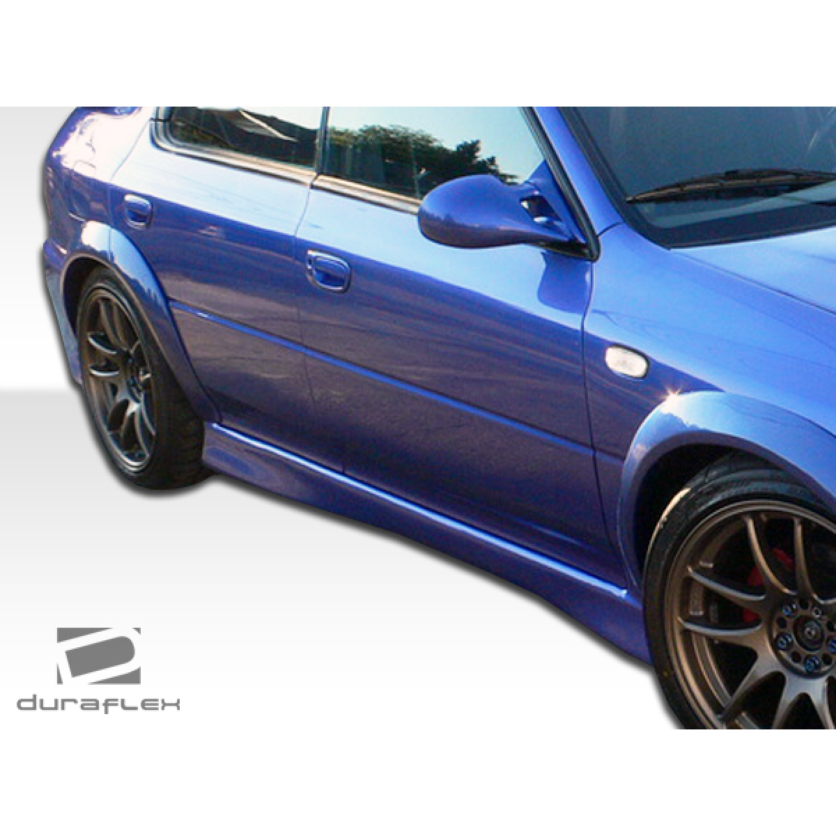 Modify your Subaru Impreza 1993 with our Exterior/Side Skirts - Side view of vehicle part at a slight angle