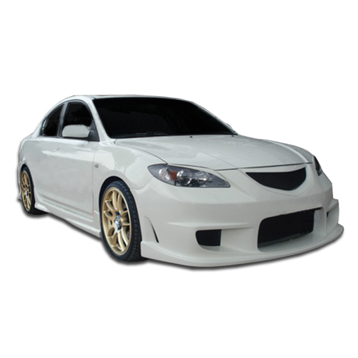 Modify your Mazda 3 2004 with our Exterior/Complete Body Kits - Three quarter front angle view of the vehicle