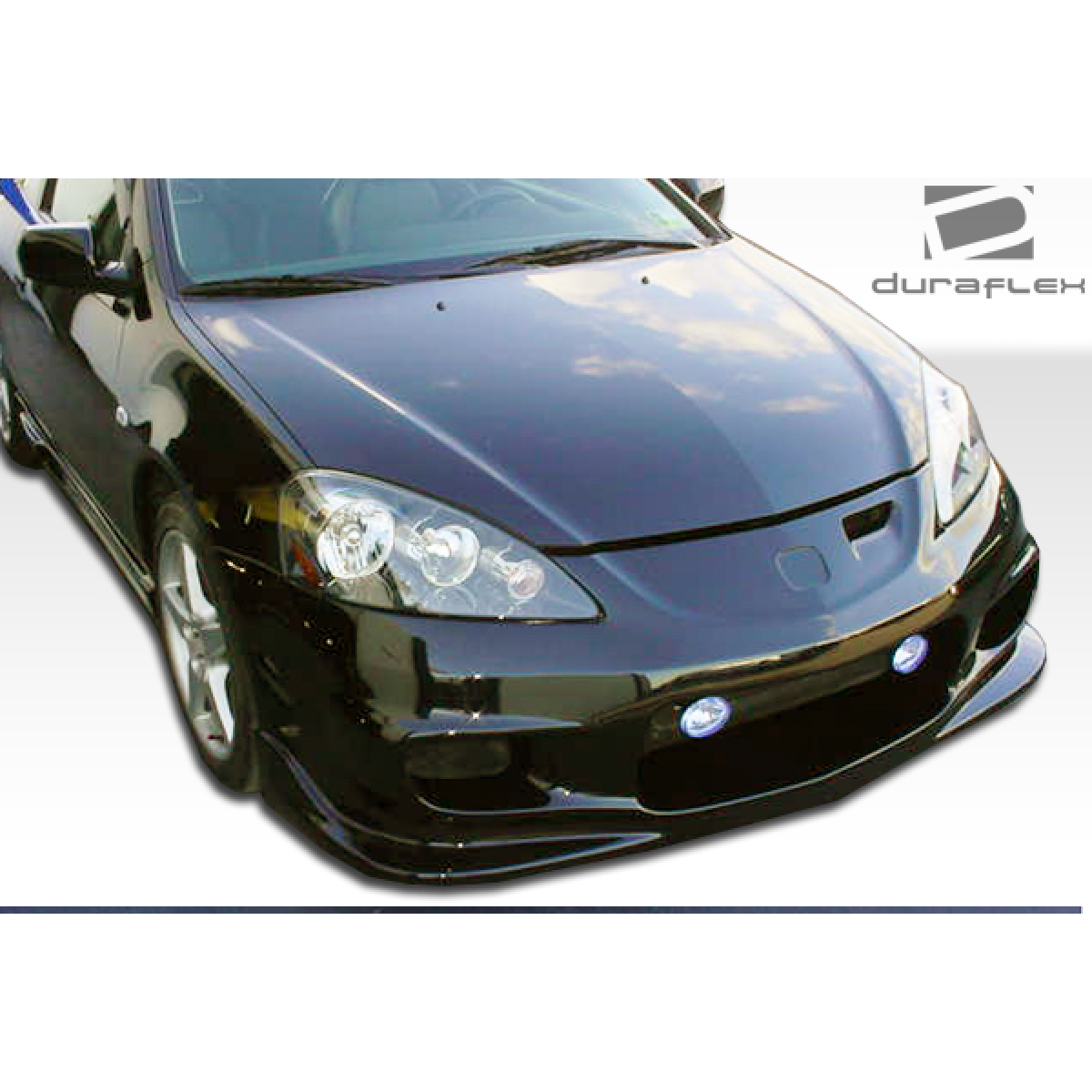 Modify your Acura RSX 2002 with our Exterior/Side Skirts - Front angle view of car with side skirts installed