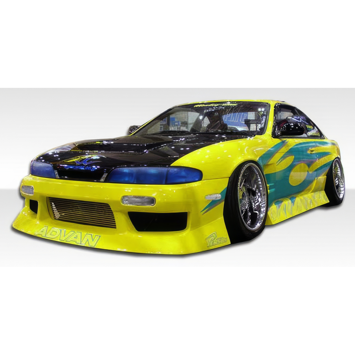 Modify your Nissan 240SX 1995 with our Exterior/Complete Body Kits - Front side view of vehicle at a low angle