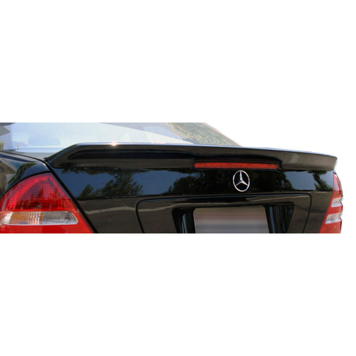 Modify your Mercedes-Benz C230 2001 with our Exterior/Wings - Rear view angle of a trunk lid spoiler