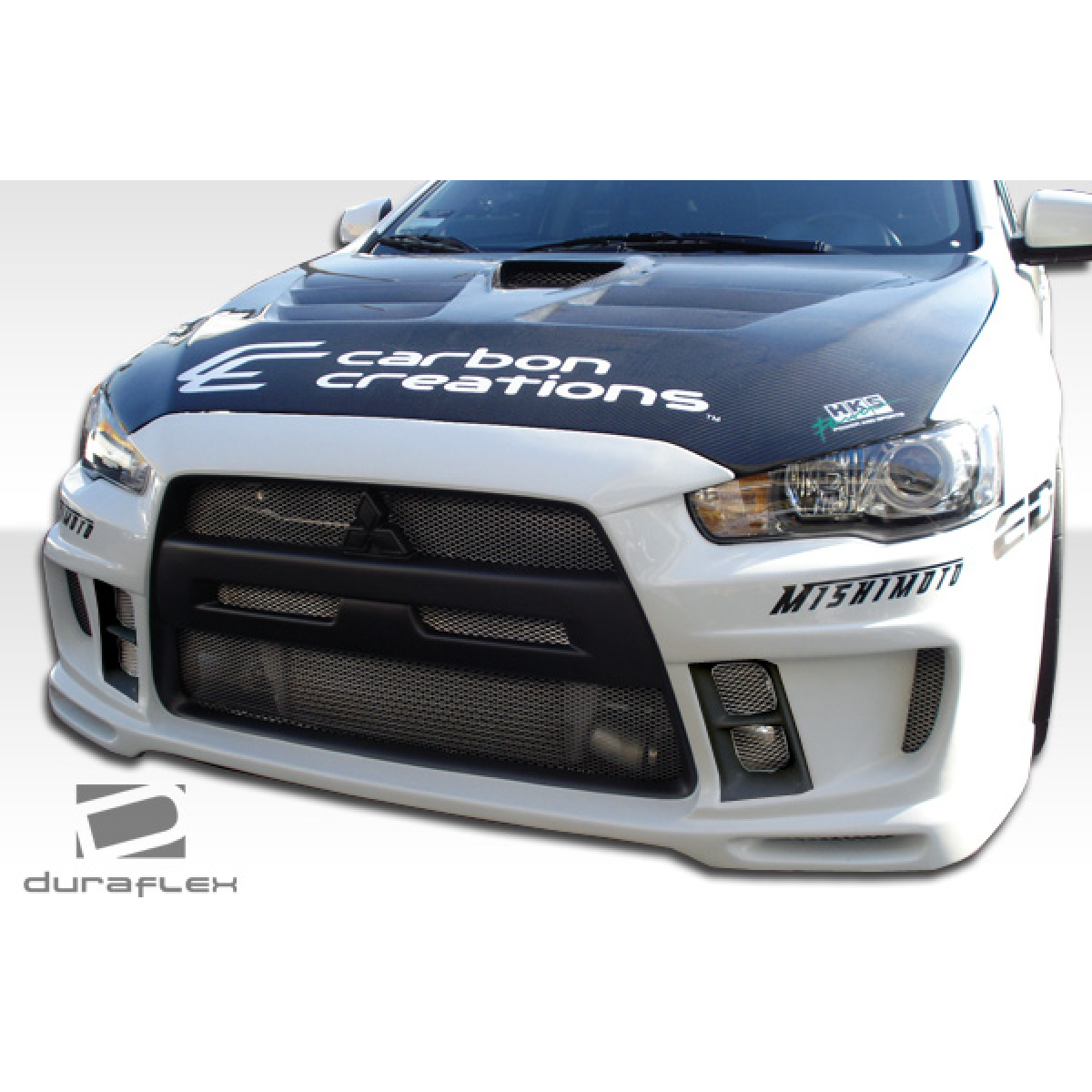 Modify your Mitsubishi Evolution 2008 with our Exterior/Front Bumpers or Lips - Front angle view of automotive front bumper