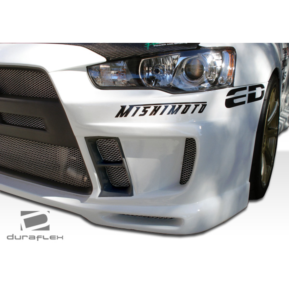 Modify your Mitsubishi Evolution 2008 with our Exterior/Front Bumpers or Lips - Front view angle of a car bumper