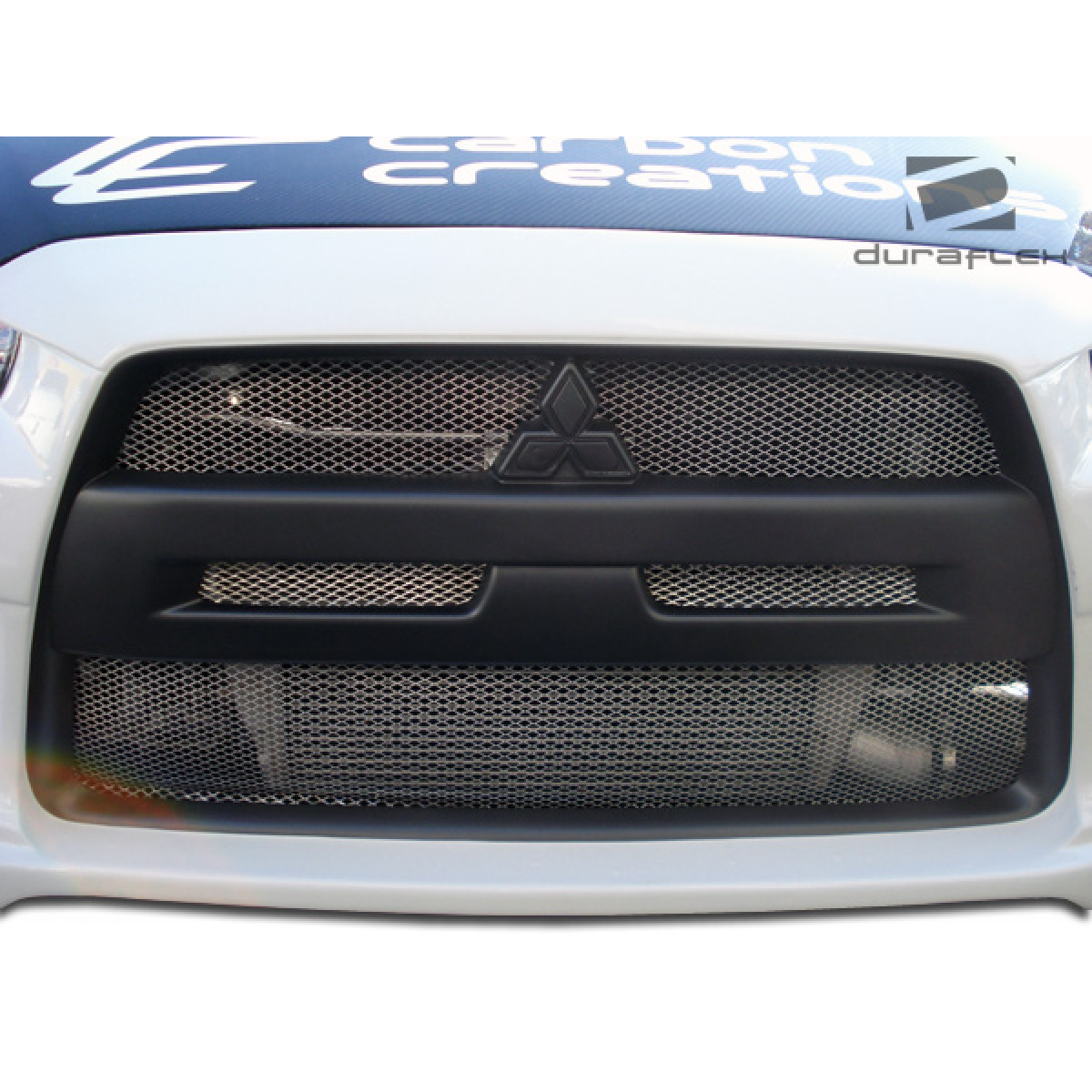 Modify your Mitsubishi Evolution 2008 with our Exterior/Front Bumpers or Lips - Frontal view of part shown from straight on