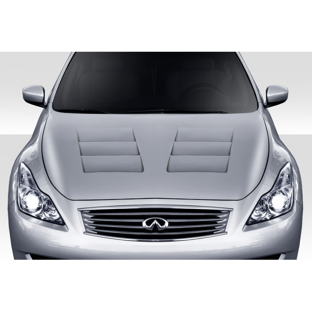 Modify your Infiniti G37 2008 with our Exterior/Hoods - Front view angle of vehicle hood