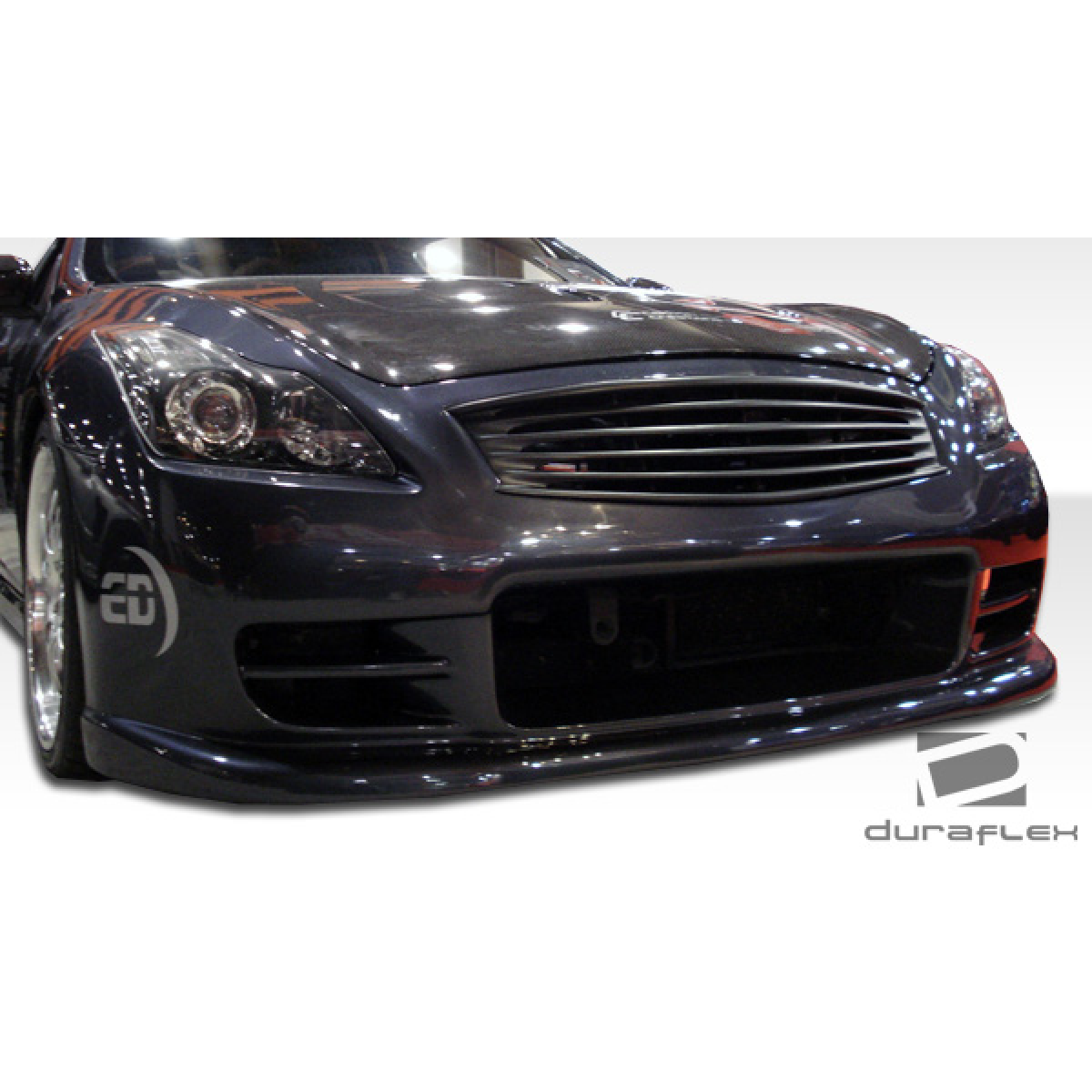 Modify your Infiniti G37 2008 with our Exterior/Complete Body Kits - Front view showing low angle of the bumper part