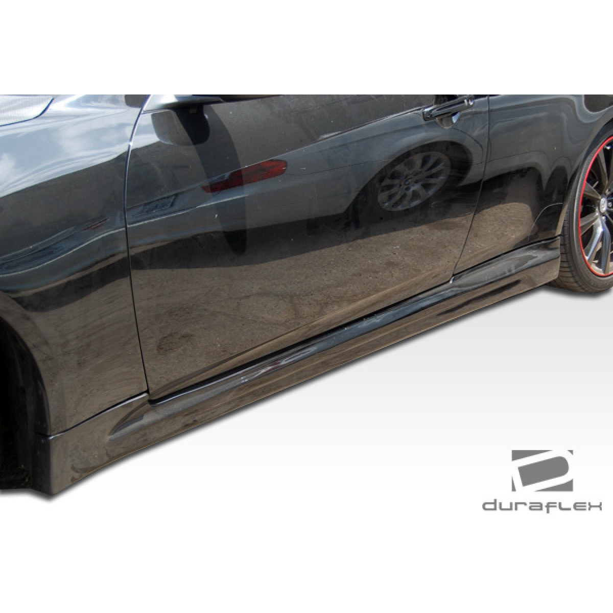 Modify your Infiniti G37 2008 with our Exterior/Complete Body Kits - Side angle view of side skirts on vehicle