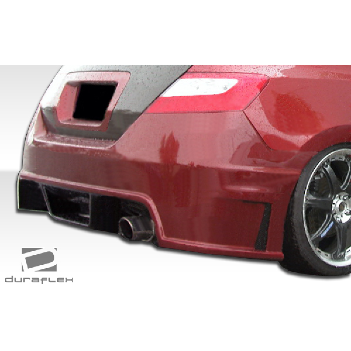 Modify your Honda Civic 2006 with our Exterior/Complete Body Kits - Image shows rear view from low angle with rain