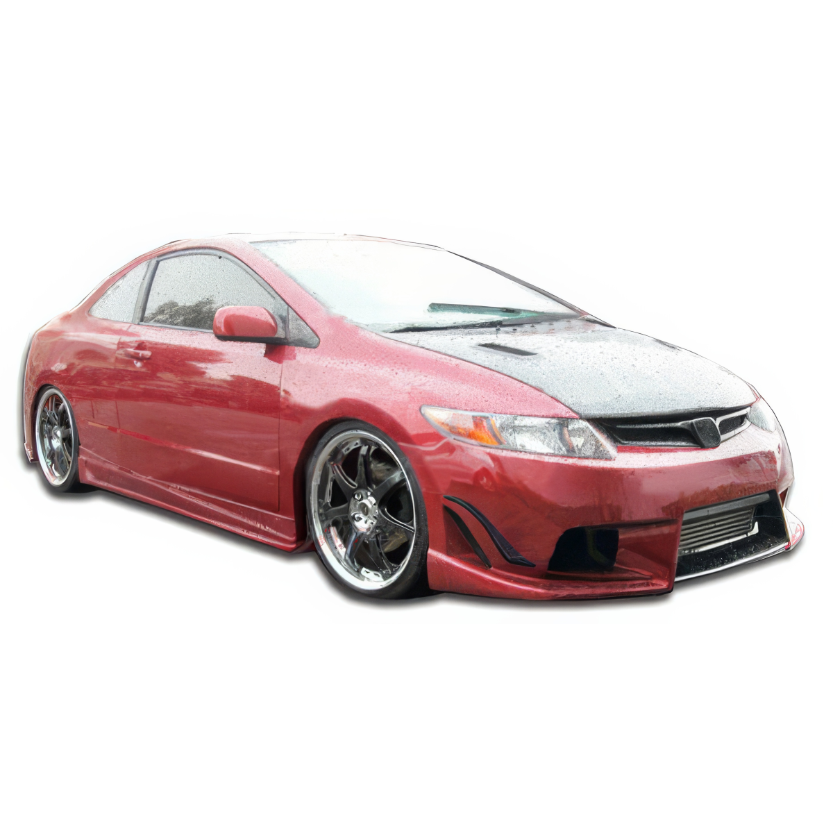 Modify your Honda Civic 2006 with our Exterior/Complete Body Kits - Side angle view of body kit on Honda Civic