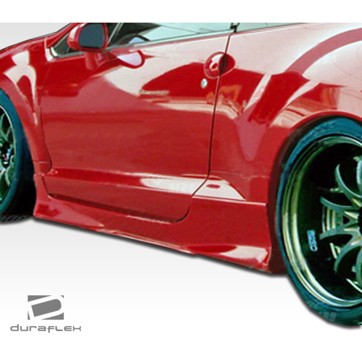 Modify your Mitsubishi Eclipse 2006 with our Exterior/Side Skirts - Side profile view of red Mitsubishi Eclipse