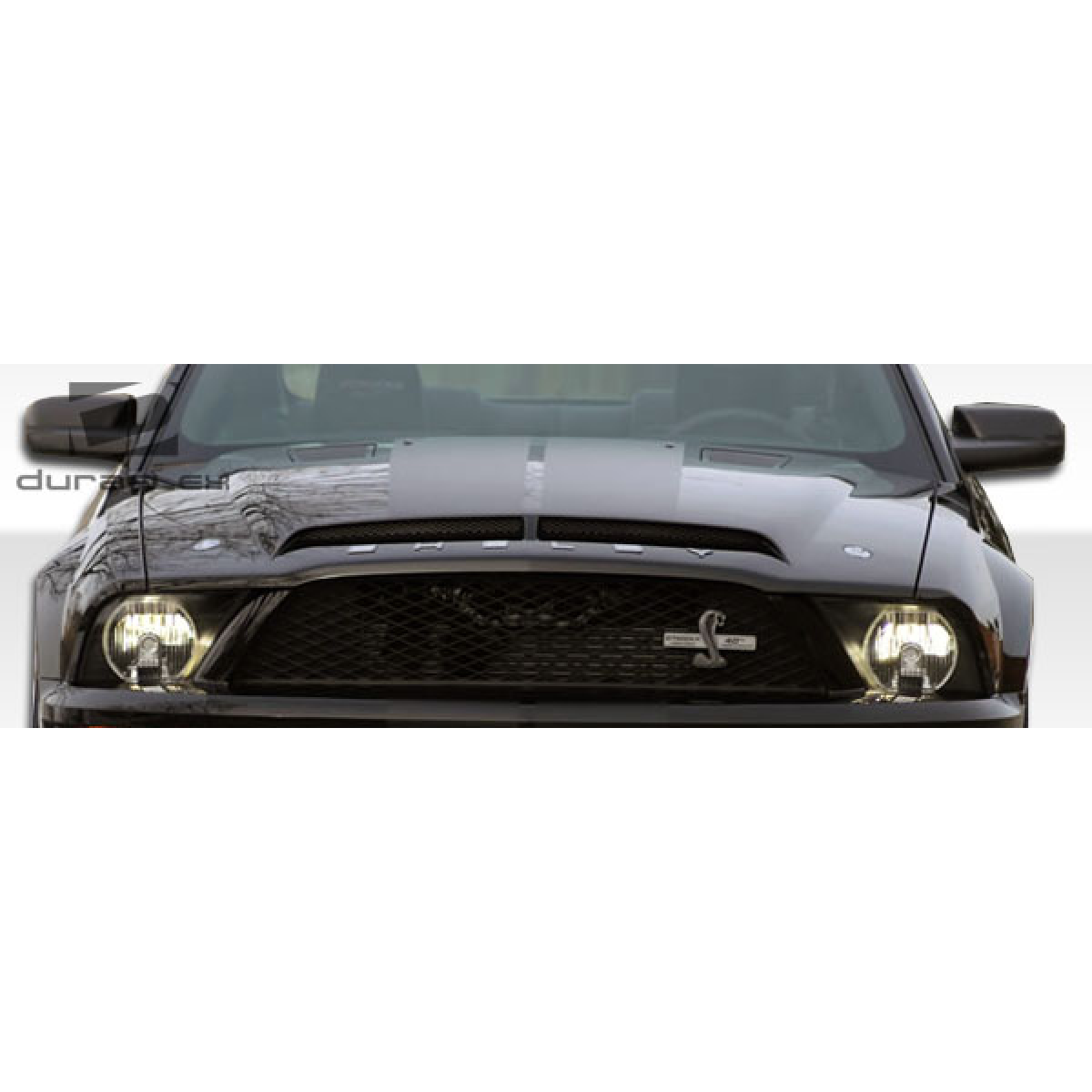 Modify your Ford Mustang 2005 with our Exterior/Hoods - Front view of Ford Mustang Cobra hood