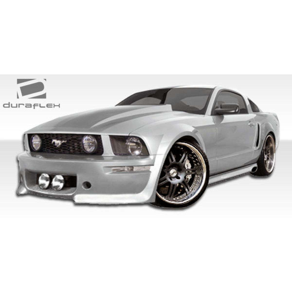 Modify your Ford Mustang 2005 with our Exterior/Complete Body Kits - Image at a slight front angle showcasing side skirts