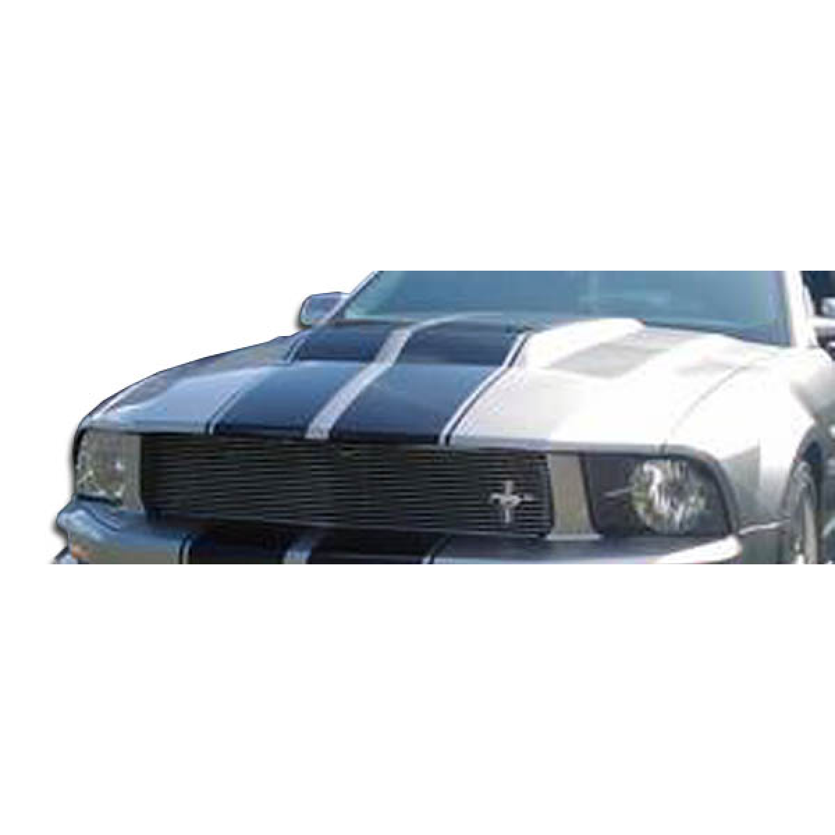 Modify your Ford Mustang 2005 with our Exterior/Complete Body Kits - Front angle view of a Mustang hood