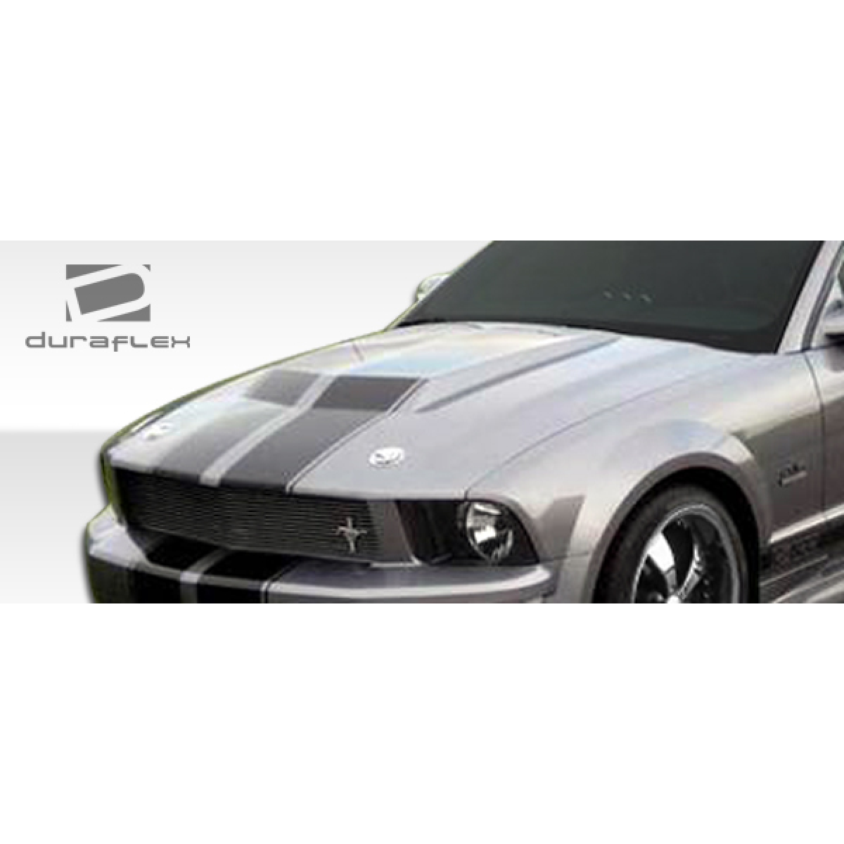 Modify your Ford Mustang 2005 with our Exterior/Complete Body Kits - Front angle view of hood and grille