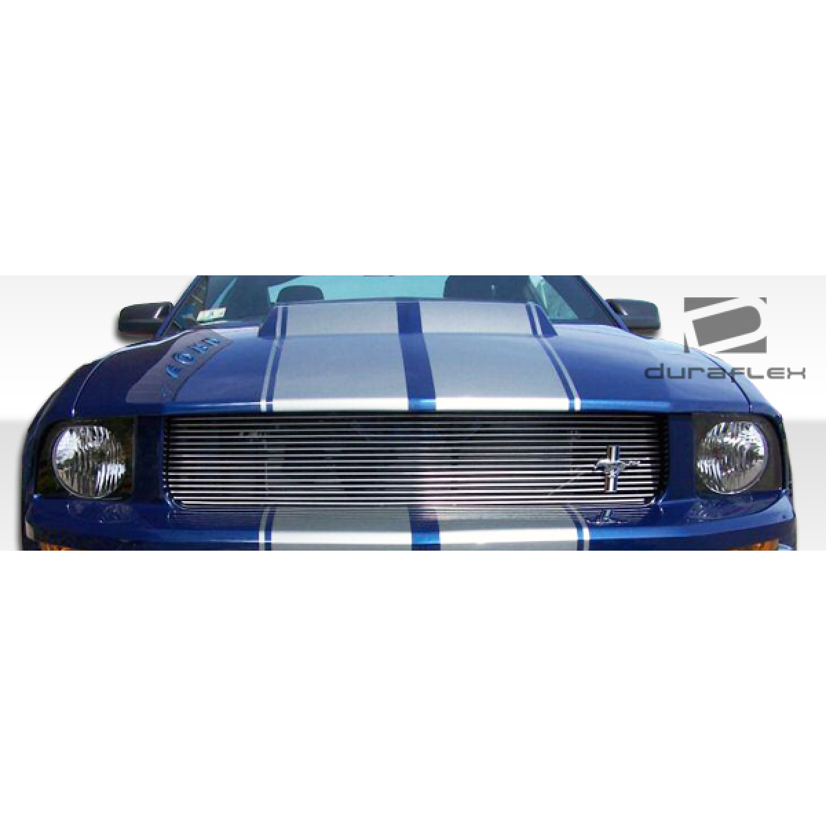 Modify your Ford Mustang 2005 with our Exterior/Complete Body Kits - Front view of the car showing the hood design