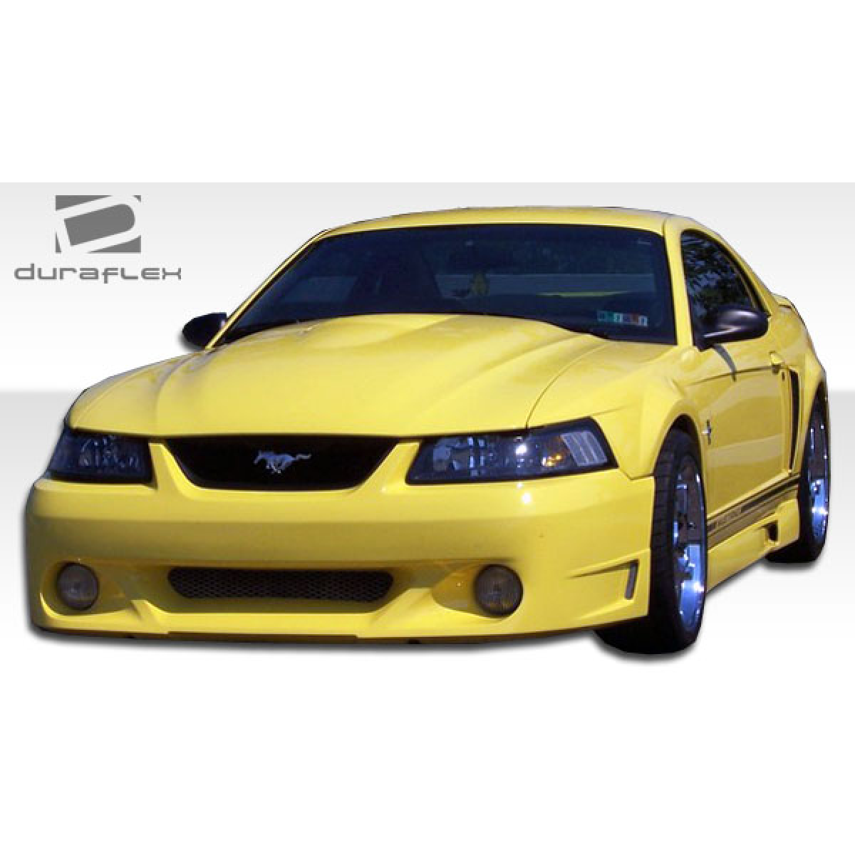 Modify your Ford Mustang 1999 with our Exterior/Side Skirts - Front angle view of the Ford Mustang