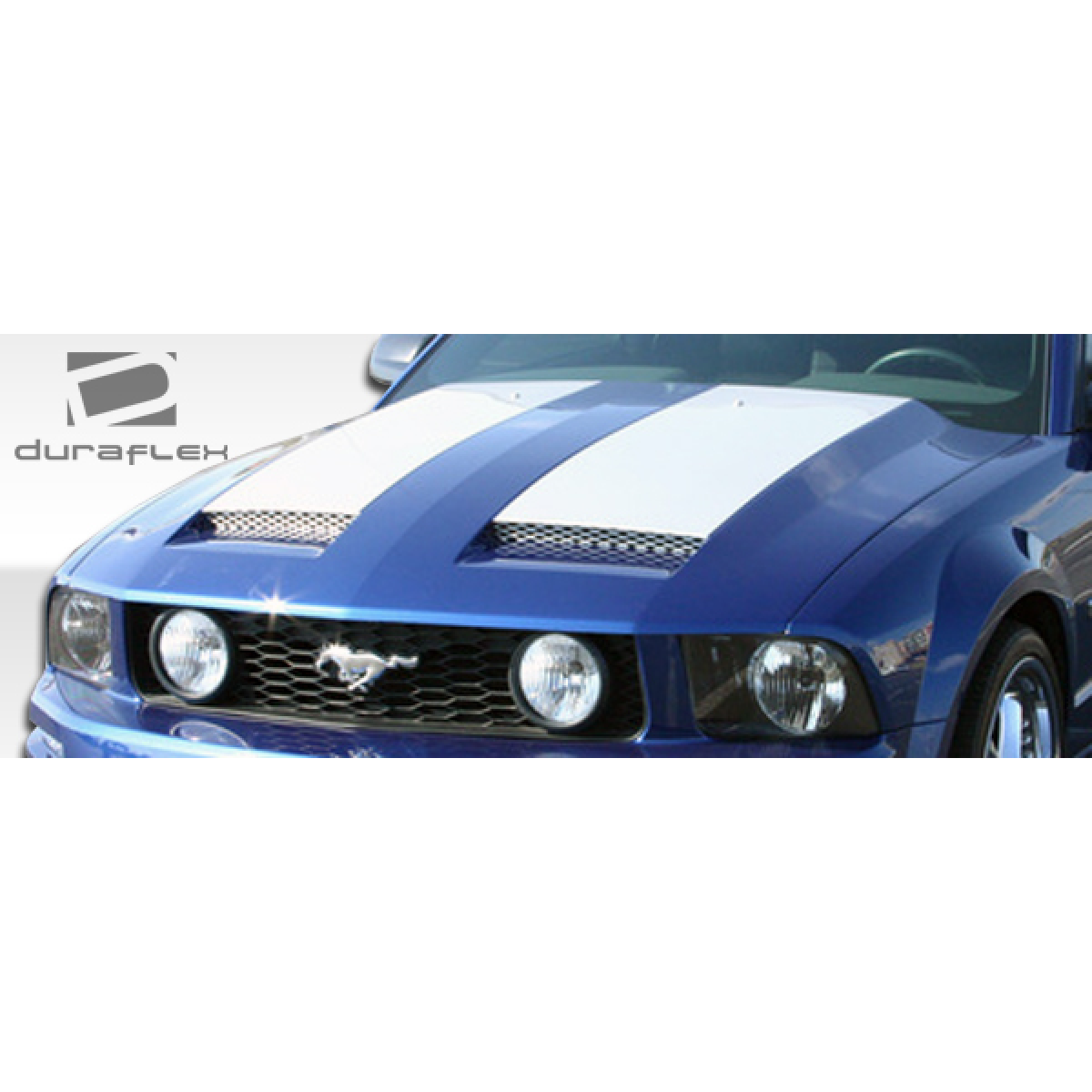 Modify your Ford Mustang 2005 with our Exterior/Hoods - Front angle view of hood for Ford Mustang