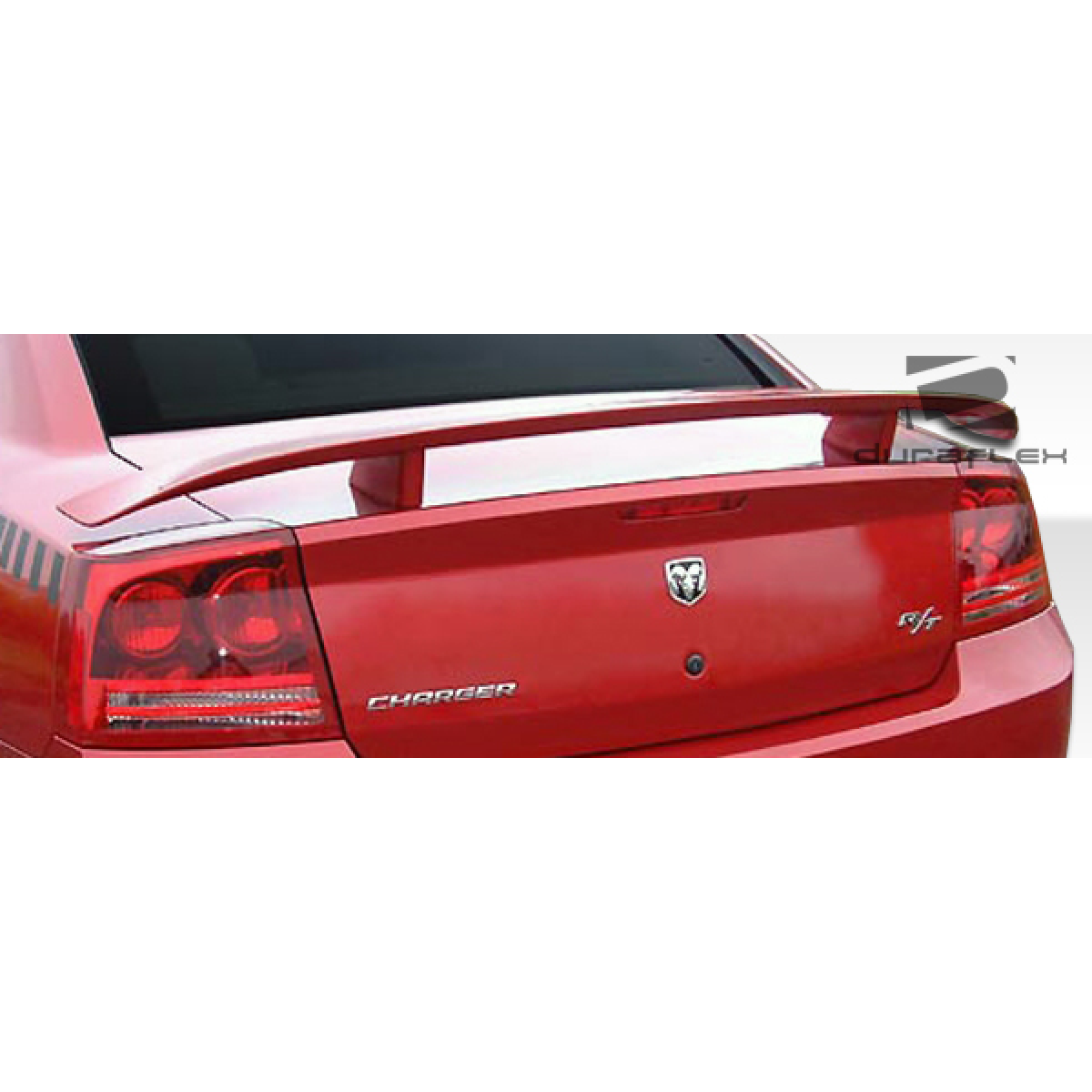 Modify your Dodge Charger 2006 with our Exterior/Complete Body Kits - Rear angle view of a car trunk and spoiler