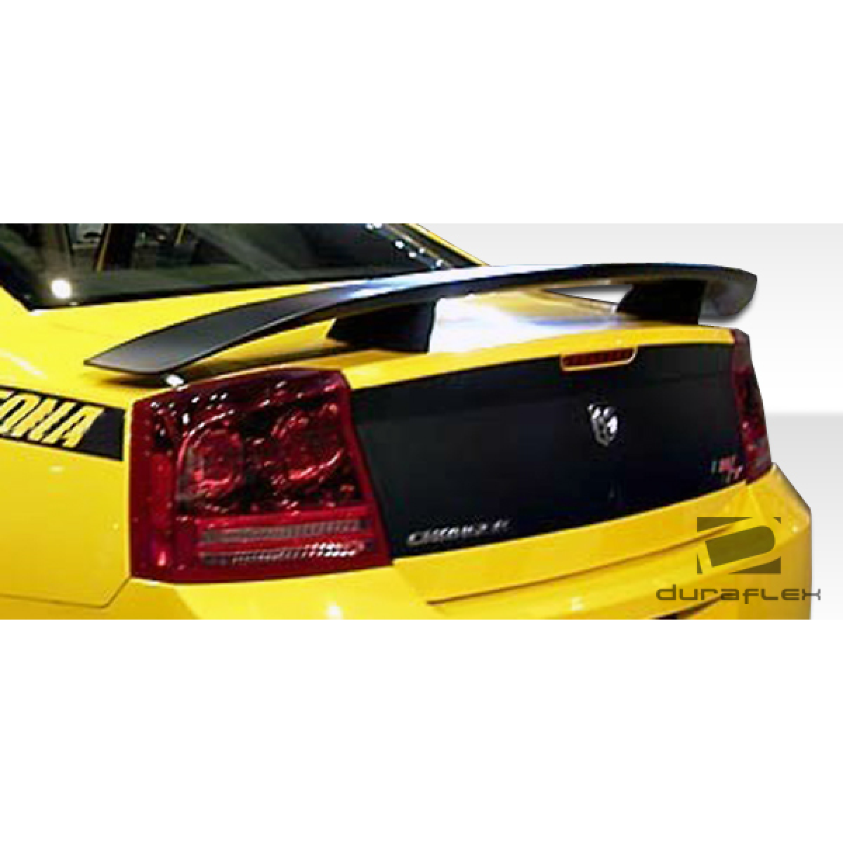 Modify your Dodge Charger 2006 with our Exterior/Complete Body Kits - The wing is viewed from a rear angle