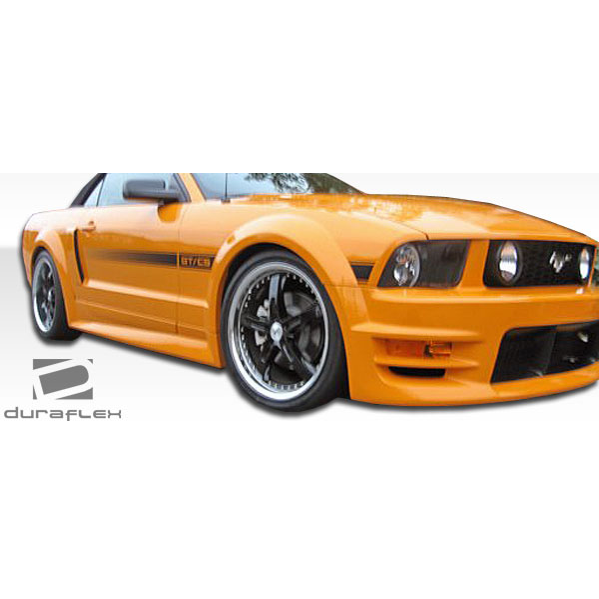 Modify your Ford Mustang 2005 with our Exterior/Side Skirts - Front quarter angle view of the vehicle