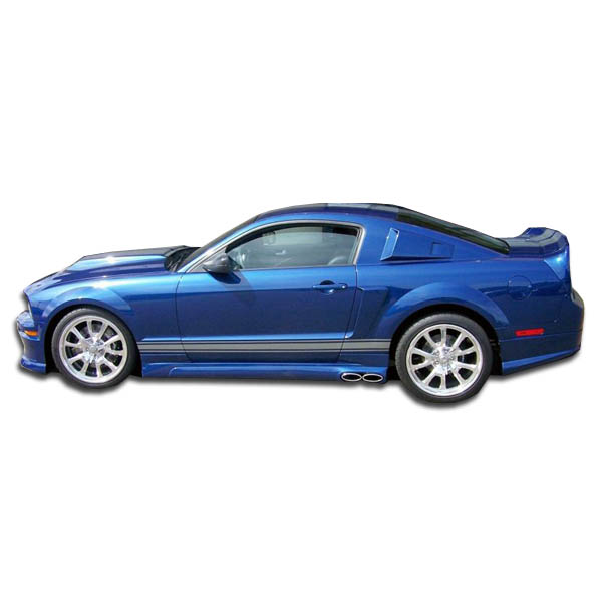 Modify your Ford Mustang 2005 with our Exterior/Side Skirts - Side view angle of the vehicle