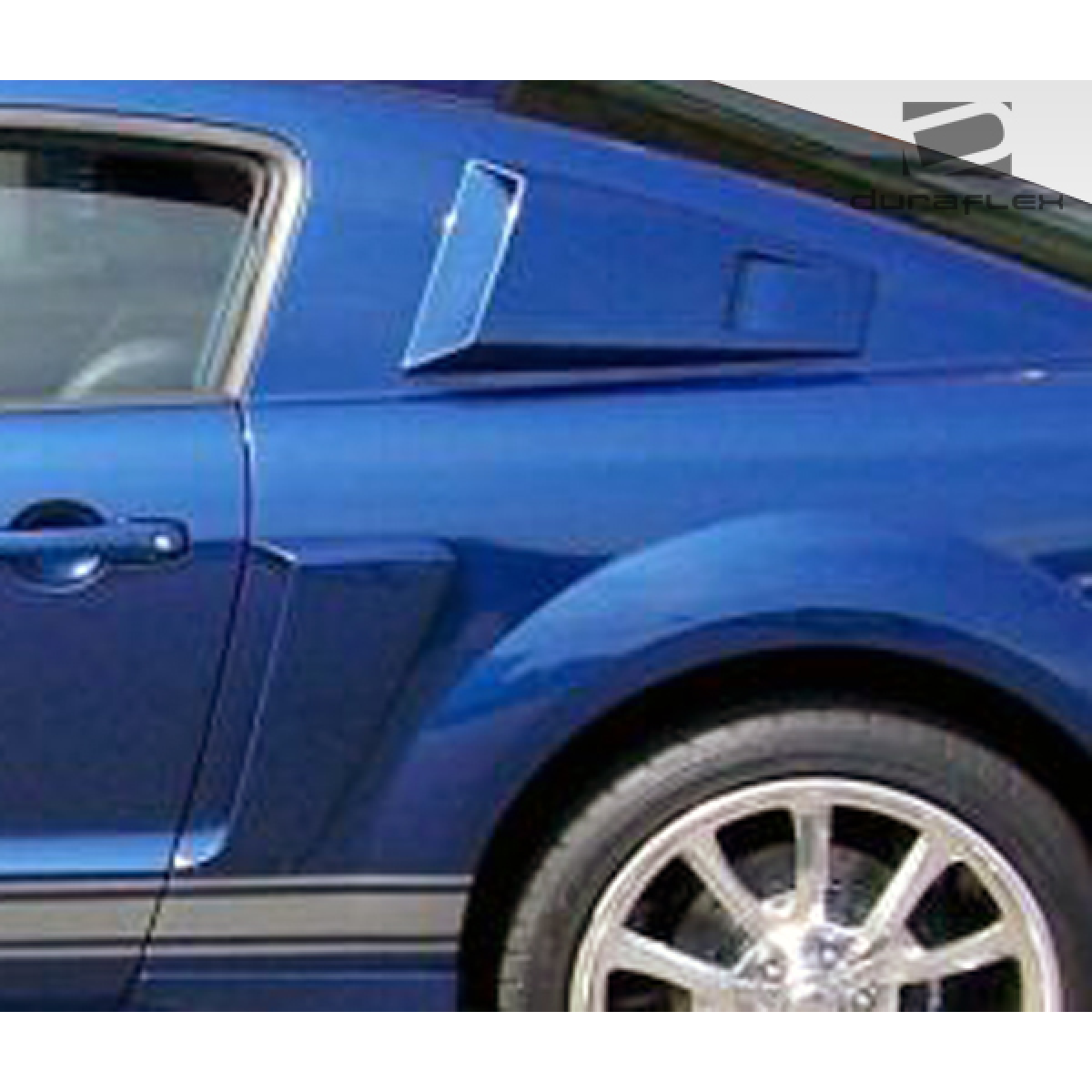 Modify your Ford Mustang 2005 with our Exterior/Scoops - Part is seen at a side angle on the vehicle