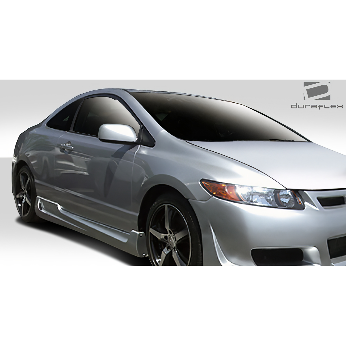 Modify your Honda Civic 2006 with our Exterior/Side Skirts - Side angle view showcasing vehicle exterior part