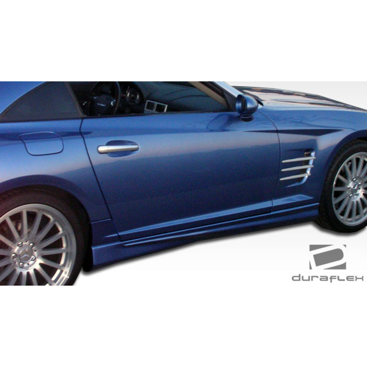 Modify your Chrysler Crossfire 2004 with our Exterior/Side Skirts - Side view angle of the vehicle's side skirts