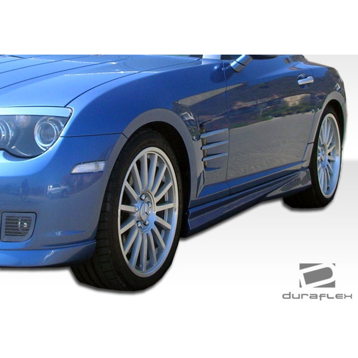 Modify your Chrysler Crossfire 2004 with our Exterior/Side Skirts - Three quarter angle view of side skirts on car