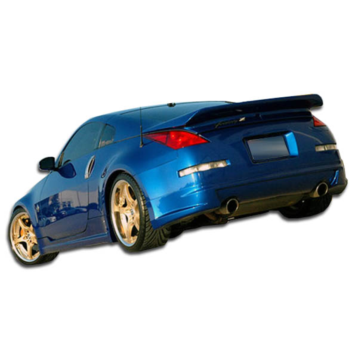 Modify your Nissan 350Z 2003 with our Exterior/Complete Body Kits - View from a low rear angle showcasing the design