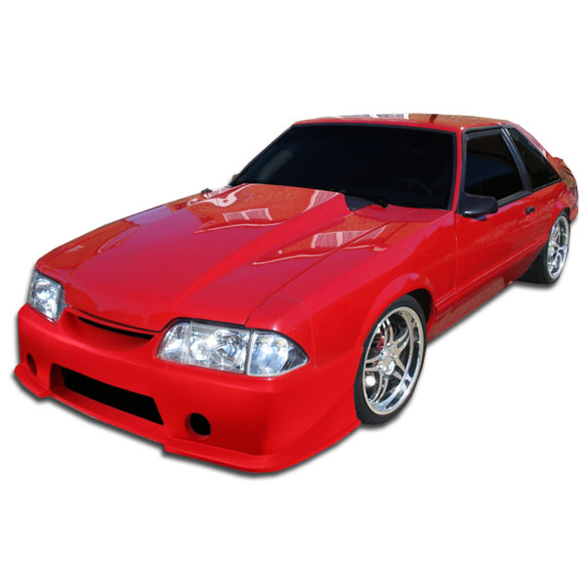 Modify your Ford Mustang 1987 with our Exterior/Front Bumpers - Front angle view of the vehicle