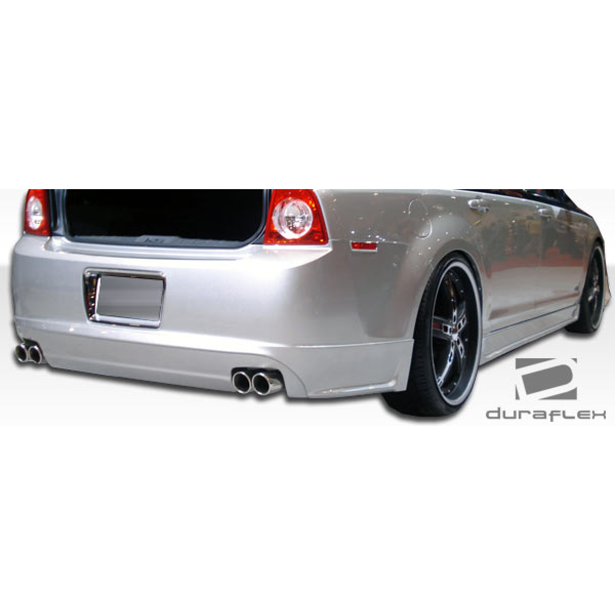 Modify your Chevrolet Malibu 2008 with our Exterior/Side Skirts - Rear angle view of vehicle with side skirts installed