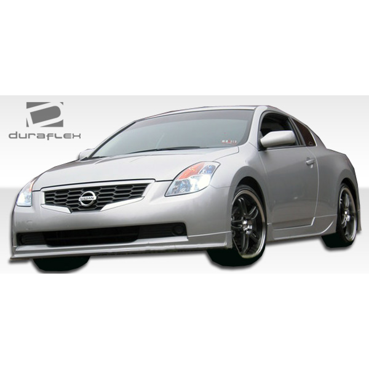 Modify your Nissan Altima 2008 with our Exterior/Side Skirts - Front angle view of Nissan Altima with side skirts