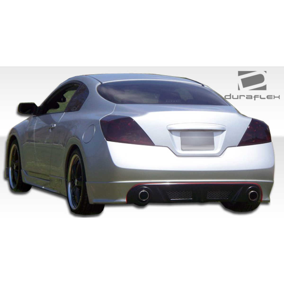 Modify your Nissan Altima 2008 with our Exterior/Side Skirts - Rear angle view of Nissan Altima showing side skirts