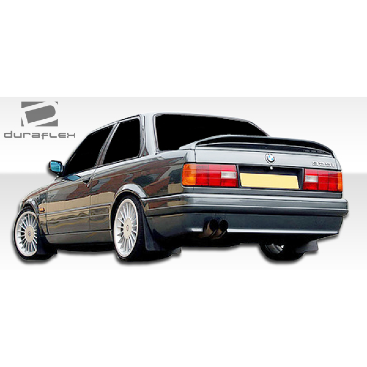 Modify your BMW 3-Series 1984 with our Exterior/Side Skirts - Rear three quarter angle view of a BMW